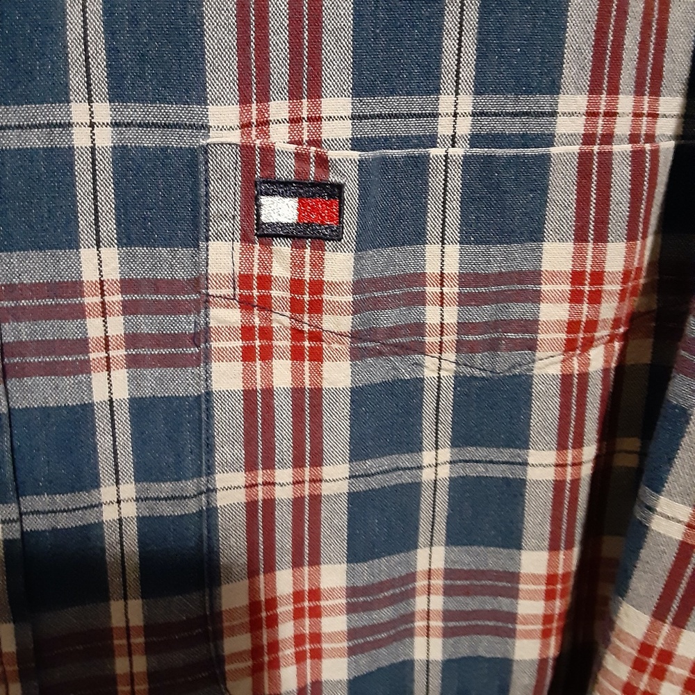 Tommy Hilfiger Red, White & Blue Plaid Shirt - Picture 2 of 3